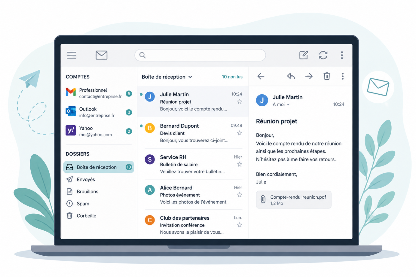 Un seul logiciel pour consulter tous vos mails en même temps